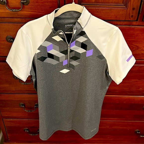 Annika Cutter&Buck women’s Large 1/2 Zip Golf Short Sleeve Pull Over - Picture 1 of 5